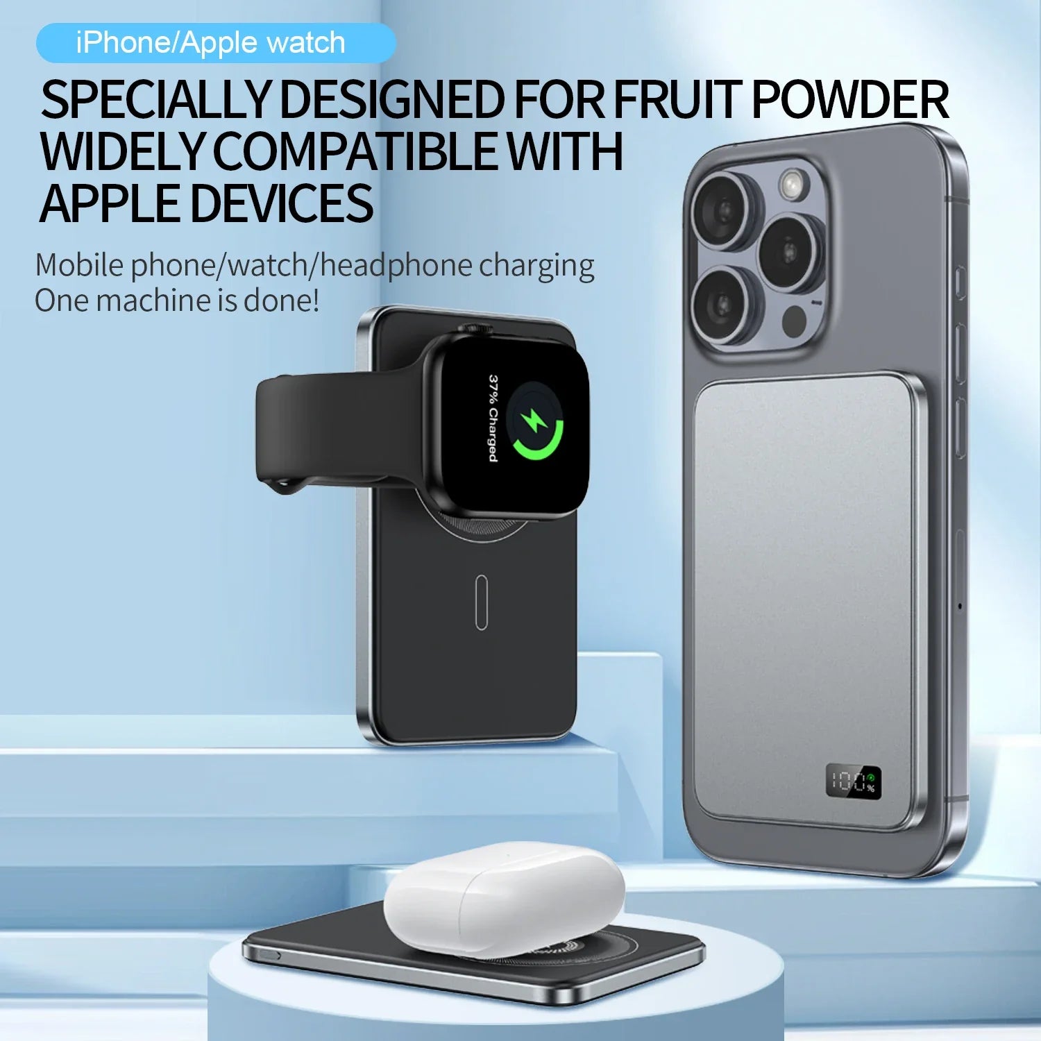 Grey - Magnetic Power Bank (5000Mah)