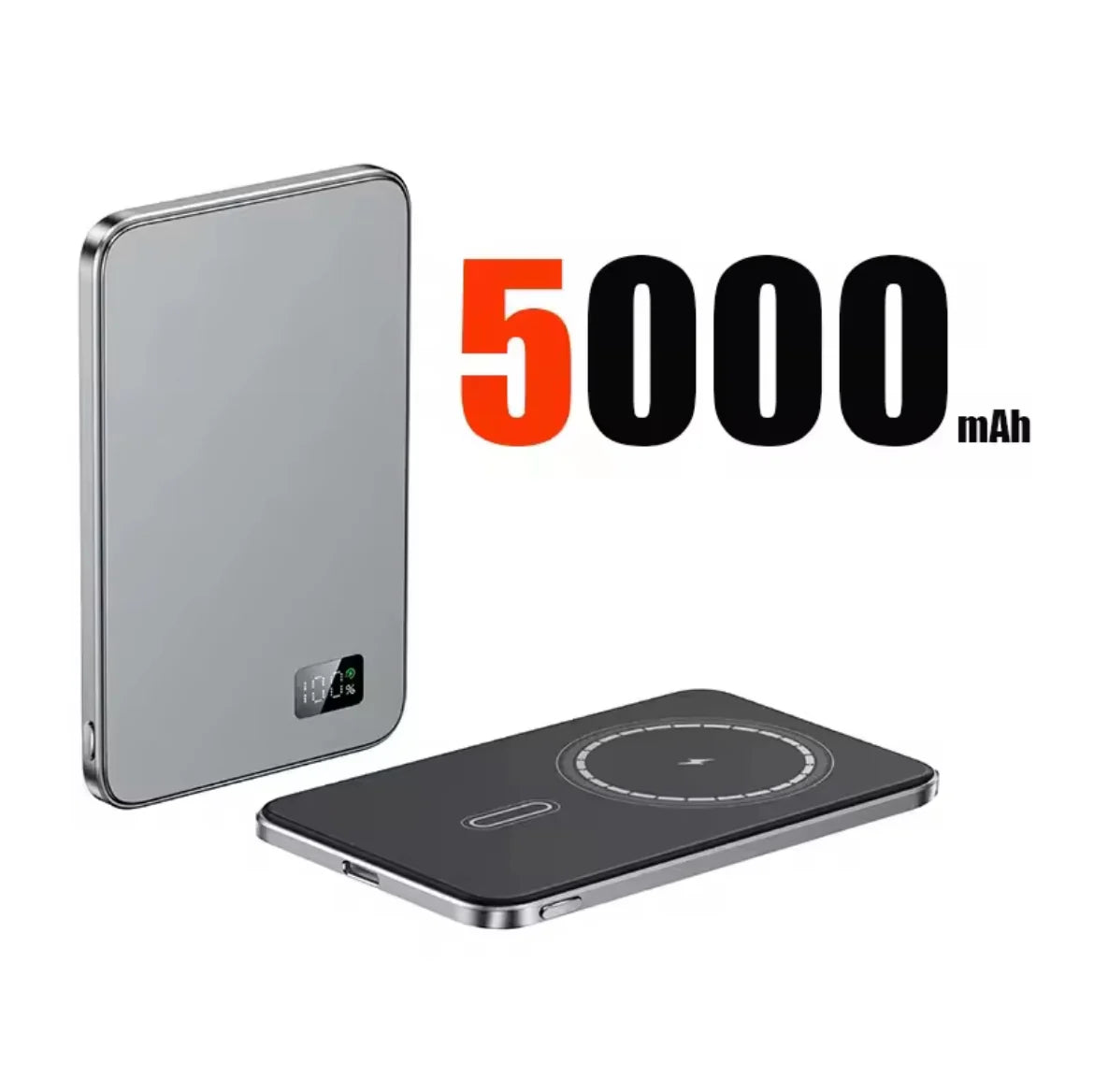Grey - Magnetic Power Bank (5000Mah)
